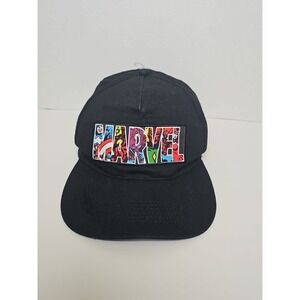 Marvel Avengers Black Snapback Adult‎ Hat Baseball Cap Flat Brim  Adjustable